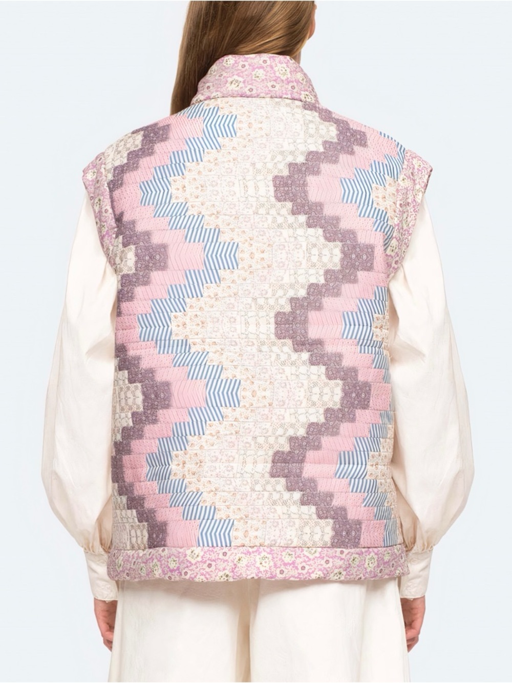 NWOT SEA New York Quilted Patchwork Ida Puffer Vest - Picture 6 of 9